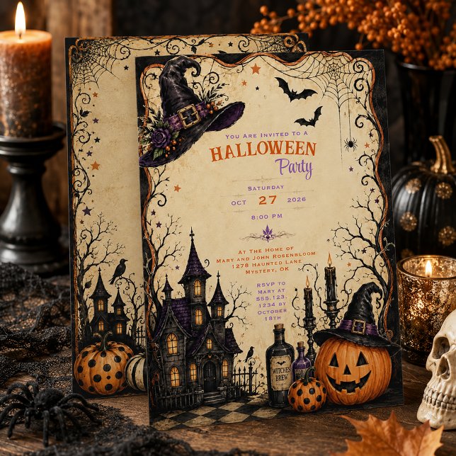 Gothic Whimsical Haunted Halloween Party | Invitation (Creator Uploaded)