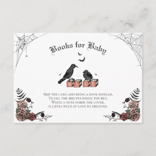 Gothic White Baby Shower Baby Raven Books for Baby Enclosure Card