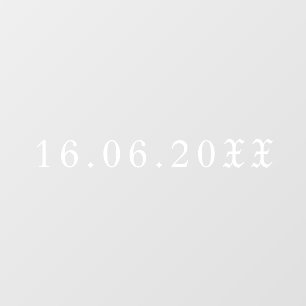 Gothic White Blackletter Numerical Date Wedding