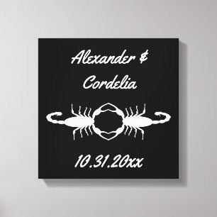 Gothic White Wedding Scorpions Custom Canvas Print