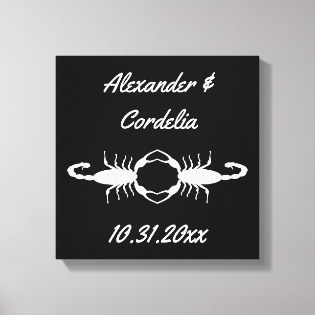 Gothic White Wedding Scorpions Custom Canvas Print (Front)