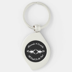 Gothic White Wedding Scorpions Custom Key Ring