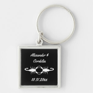 Gothic White Wedding Scorpions Custom Key Ring