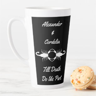 Gothic White Wedding Scorpions Custom Latte Mug