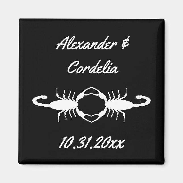 Gothic White Wedding Scorpions Custom Magnet (Front)