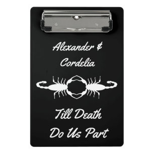 Gothic White Wedding Scorpions Custom Mini Clipboard