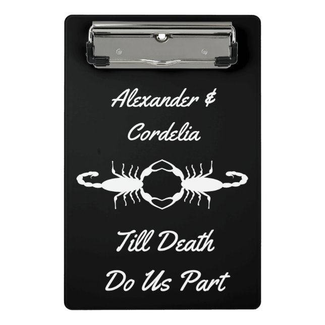 Gothic White Wedding Scorpions Custom Mini Clipboard (Front)