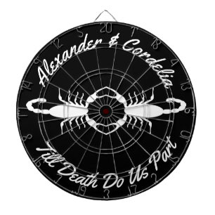 Gothic White Wedding Scorpions Custom Names Dartboard