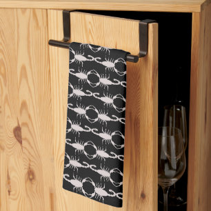 Gothic White Wedding Scorpions Custom Patterned Tea Towel