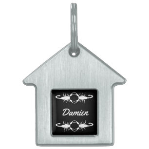 Gothic White Wedding Scorpions Custom Pet Name ID Tag