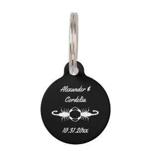 Gothic White Wedding Scorpions Custom Pet Tag