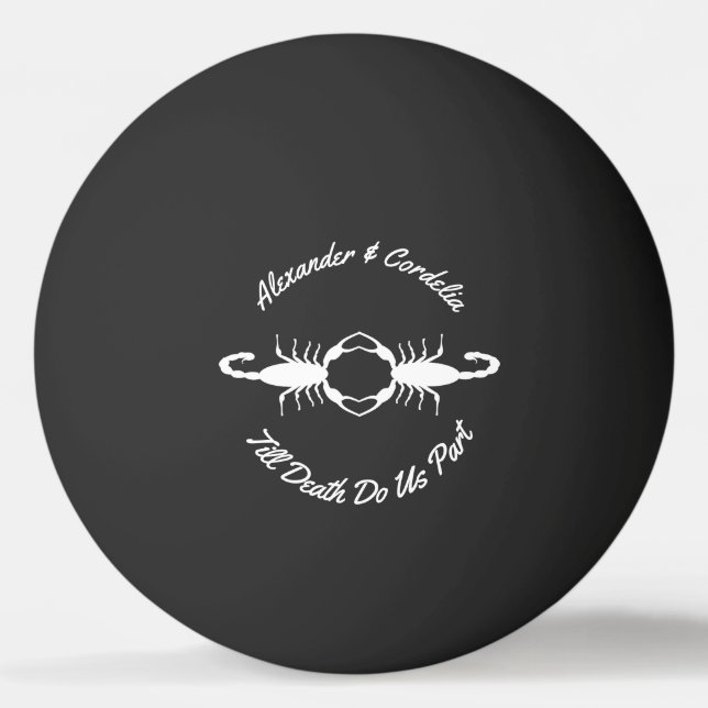 Gothic White Wedding Scorpions Custom Ping Pong Ball (Front)