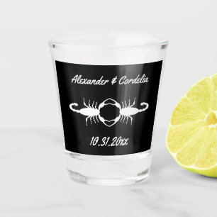 Gothic White Wedding Scorpions Custom Shot Glass