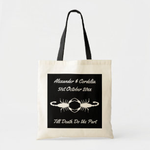 Gothic White Wedding Scorpions Custom Tote Bag