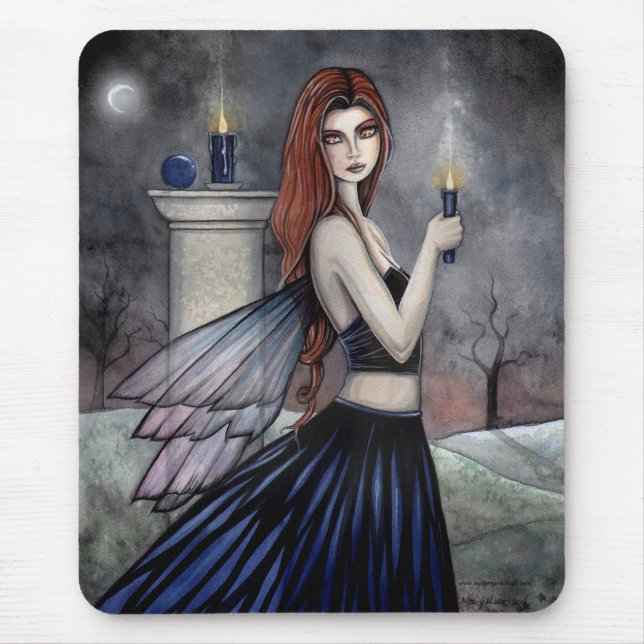 Gothic Wiccan Fairy Mousepad by Molly Harrison (Front)