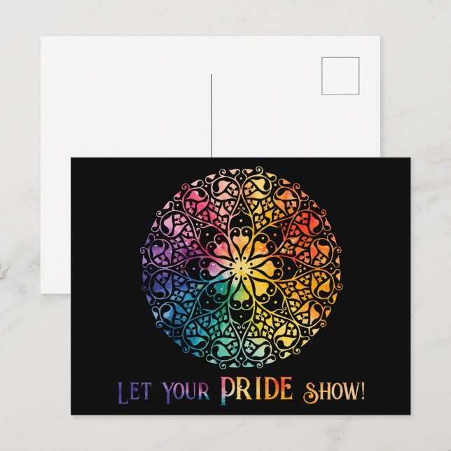 Gothic Window Rainbow Pride Postcard (Front/Back)