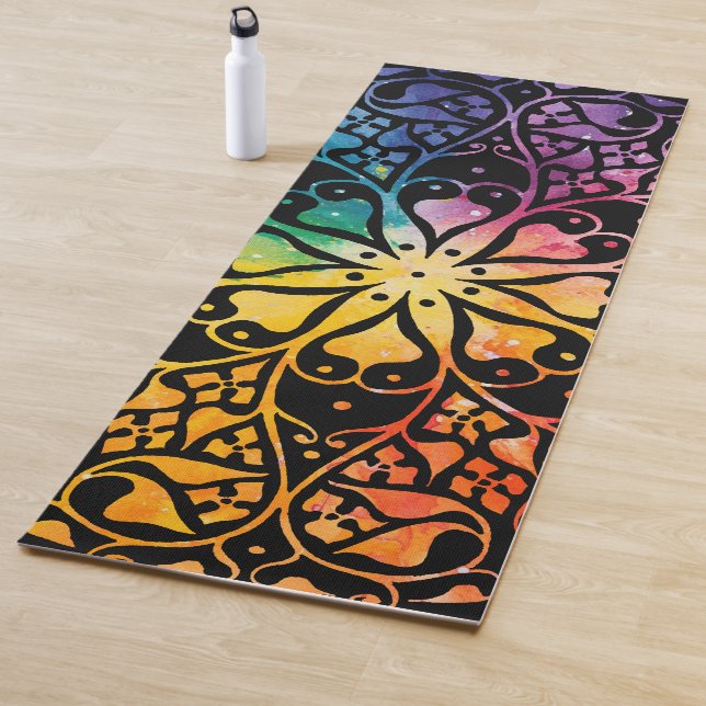 Gothic Window Rainbow Pride Yoga Mat (In Situ)