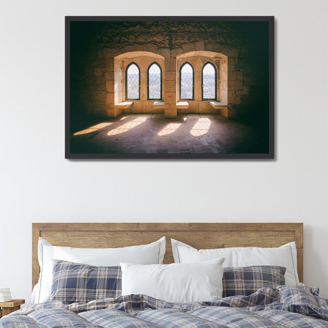 Gothic windows in Leiria Castle Palatial Residence Poster (Creator Uploaded)
