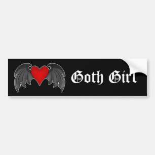 Gothic winged heart Valentines Day Bumper Sticker