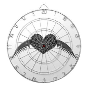 Gothic Winged Love Heart Dart Board