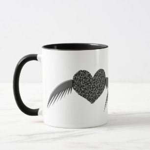 Gothic Winged Love Heart Mug