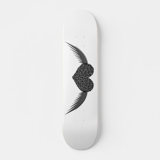 Gothic Winged Love Heart Skateboard (Front)