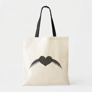 Gothic Winged Love Heart Tote Bag