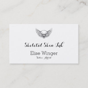 Gothic Winged Skull Tattoo Artist Business Card