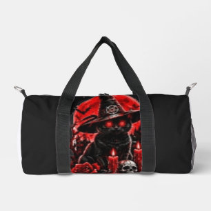 Gothic Witch Black Cat Halloween Skull Candle Desi Duffle Bag