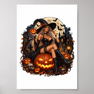 Gothic Witch – Halloween Dark Magic T-Shirt Poster