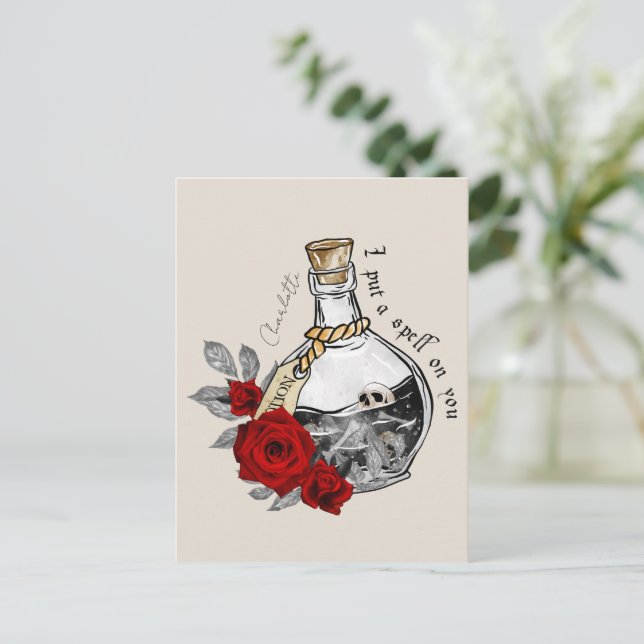 Gothic Witch Love Potion Postcard (Standing Front)
