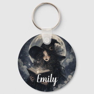 Gothic Witch Nature Full Moon Design     Key Ring