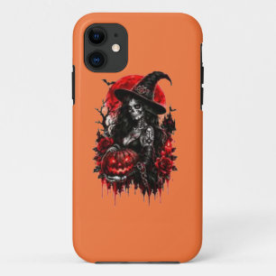 Gothic Witch Pumpkin Halloween Black Cat Spooky De Case-Mate iPhone Case