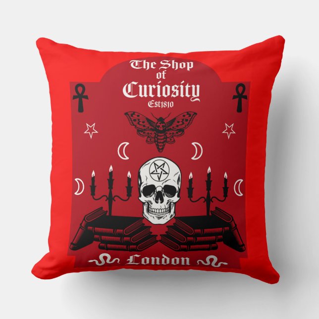 Gothic Witch Punk Halloween Cushion (Front)