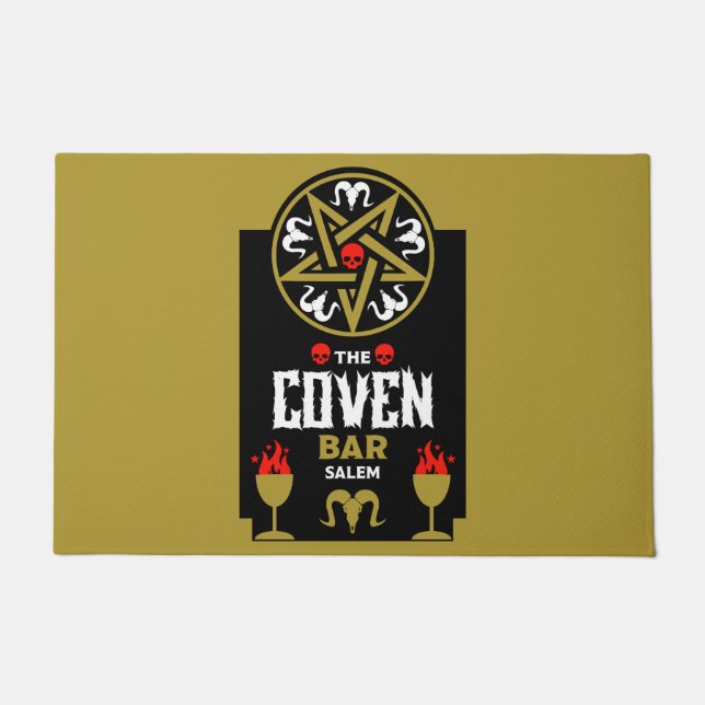 Gothic Witch Punk Halloween Doormat (Front)