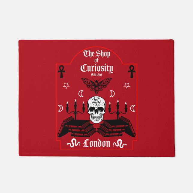 Gothic Witch Punk Halloween Doormat (Front)