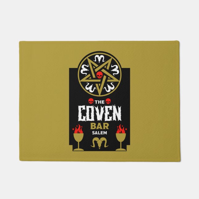 Gothic Witch Punk Halloween Doormat (Front)