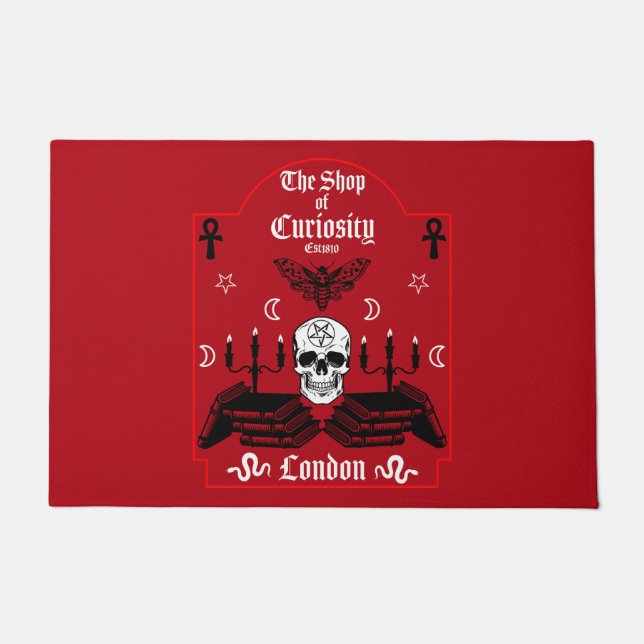 Gothic Witch Punk Halloween Doormat (Front)