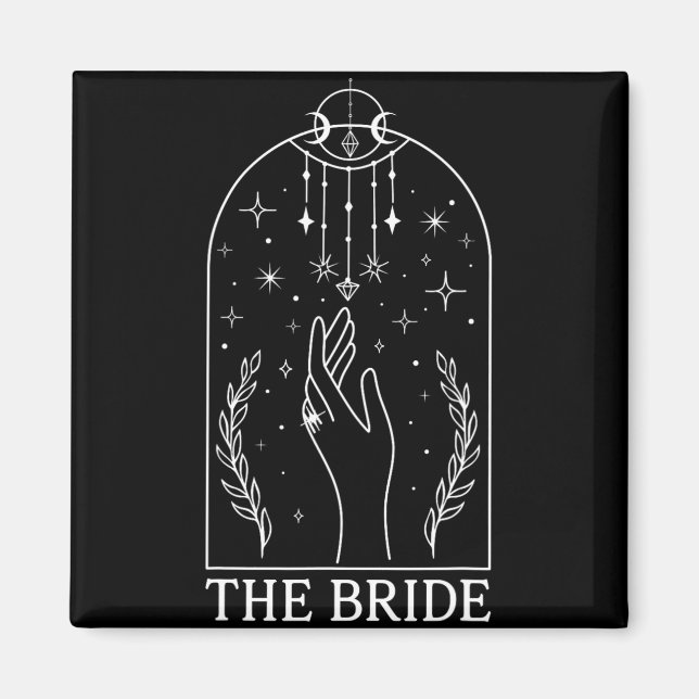 Gothic Witchy Bride Coven Tarot Matching Bachelore Magnet (Front)