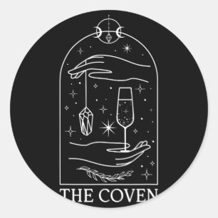 Gothic Witchy Coven Bride Tarot Matching Bachelore Classic Round Sticker