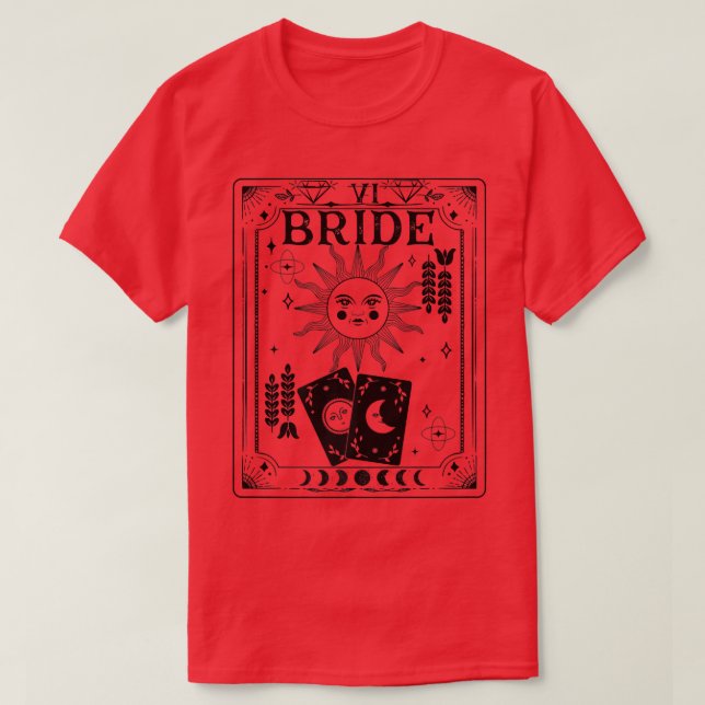 Gothic Witchy Coven, Tarot Celestial Bachelorette  T-Shirt (Design Front)