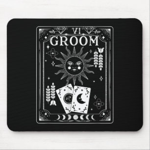 Gothic Witchy Coven, Tarot Halloween Groom Bachelo Mouse Pad