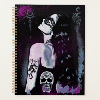 Gothic Witchy Planner | Dragon Tattoo Runic Skull