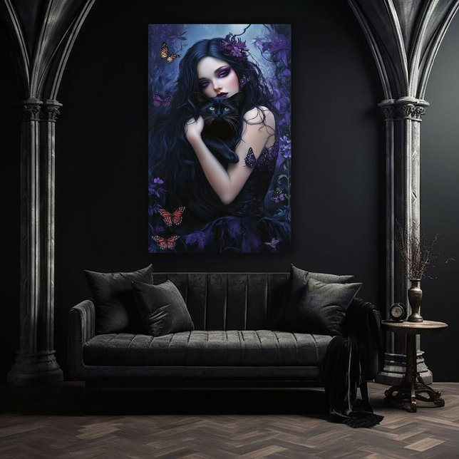 Gothic Woman with Black Cat Poster (Creator Uploaded)