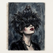 Gothic Woman with Raven Planner