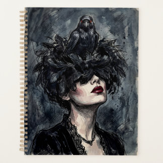 Gothic Woman with Raven Planner