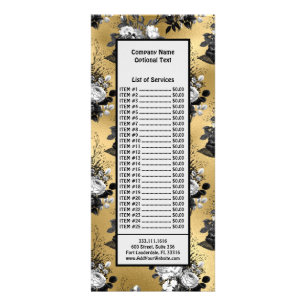 Gothic Yellow Flower Leaves Floral Illustration Rack Card