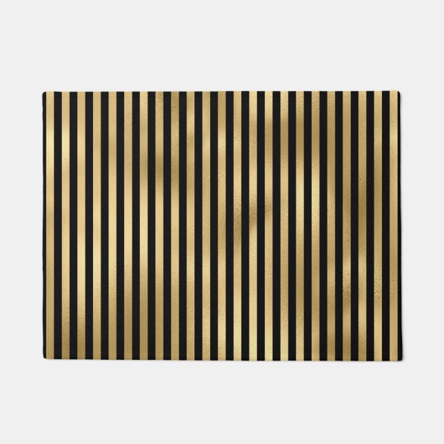 Gothic Yellow Stripe Striped Pattern Doormat (Front)