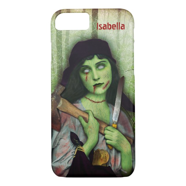 Gothic Zombie Girl Halloween Horror Name Case-Mate iPhone Case (Back)