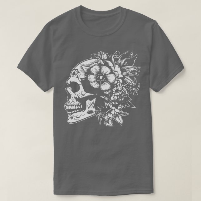 gothicwith flowers design T-Shirt (Design Front)